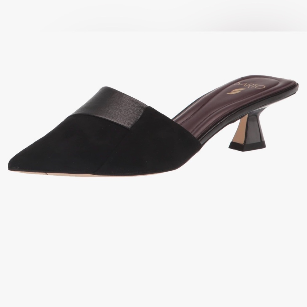 SARTO By Franco Sarto Black Suede Mules